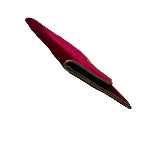 Cole Haan Masquerade Envelope Clutch Velvet Leather Red Gold - Picture 5 of 8